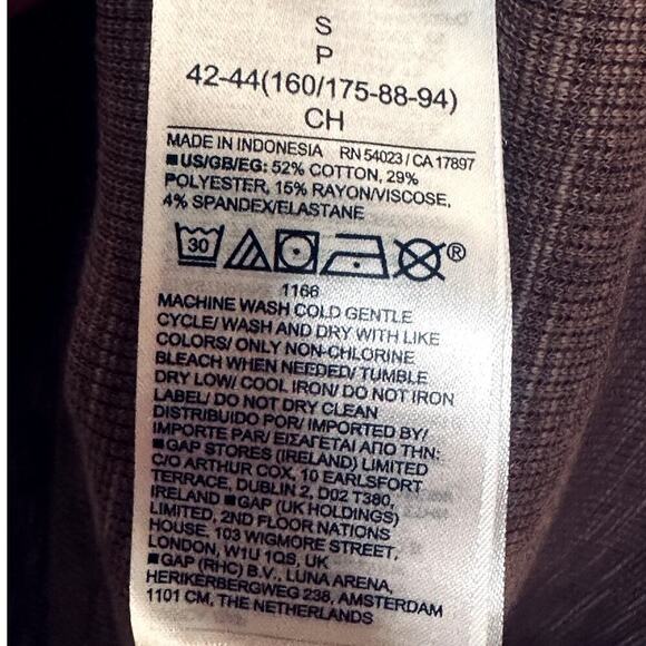 Gap Tan Heather Long Sleeve Keyhole Top - Size S - Picture 4 of 4